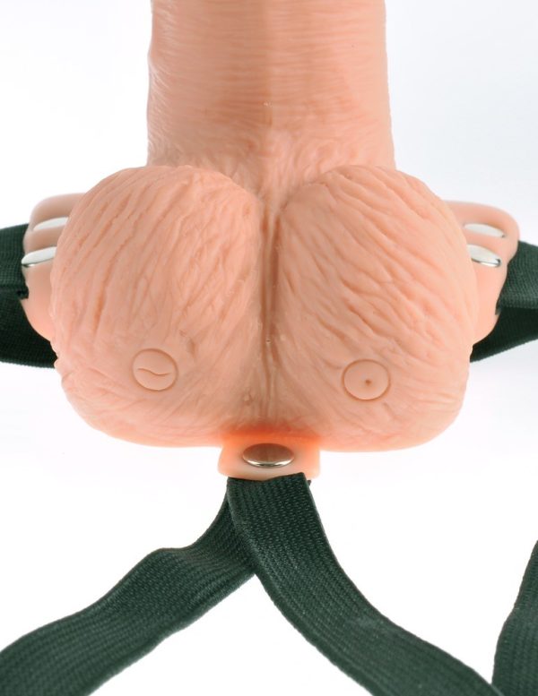 ARNÊS COM DILDO OCO RECARREGÁVEL 6" HOLLOW RECHARGEABLE STRAP-ON COM COMANDO FETISH FANTASY SERIES