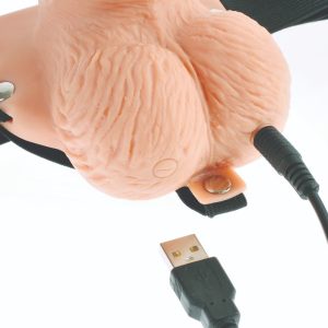 ARNÊS COM DILDO OCO RECARREGÁVEL 6" HOLLOW RECHARGEABLE STRAP-ON COM COMANDO FETISH FANTASY SERIES - Image 6