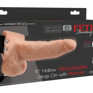 ARNÊS COM DILDO OCO RECARREGÁVEL 6" HOLLOW RECHARGEABLE STRAP-ON COM COMANDO FETISH FANTASY SERIES - Image 8