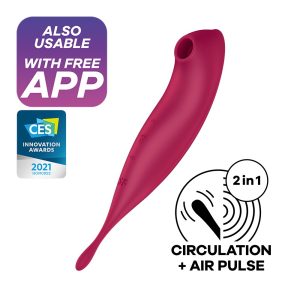 VIBRADOR TWIRLING PRO SATISFYER COM APLICAÇÃO CONNECT VERMELHO - Image 1