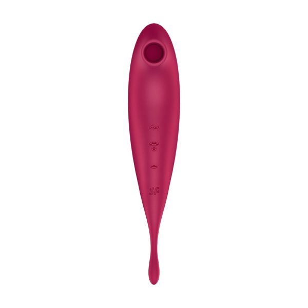 VIBRADOR TWIRLING PRO SATISFYER COM APLICAÇÃO CONNECT VERMELHO