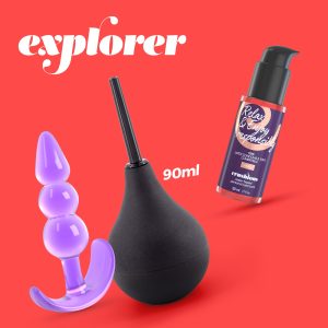 EXPLORER DUCHE ANAL 90ML COM LUBRIFICANTE ANAL 50ML E PLUG THE PLUNGER CRUSHIOUS - Image 1