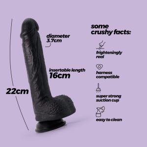 DILDO DE SILICONE LÍQUIDO INVIKTUS 8 CRUSHIOUS PRETO - Image 8