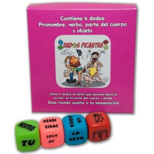 DIABLO PICANTE - JUEGO 4 DADOS PRONOMBRE, VERBO, PARTE DEL CUERPO Y LUGAR - Image 1