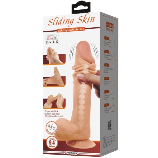 VIBRADOR REALÍSTICO SLIDING SKIN (COM COMANDO E VENTOSA) | 24 CM