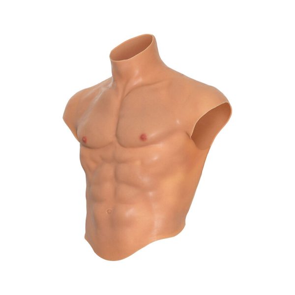T-SHIRT DE SILICONE DE TORSO MASCULINO COM ABODMINAIS