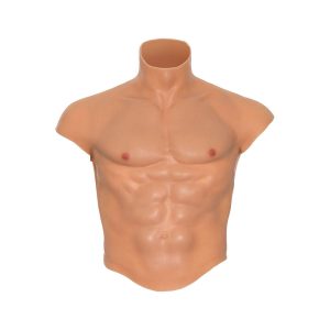 T-SHIRT DE SILICONE DE TORSO MASCULINO COM ABODMINAIS