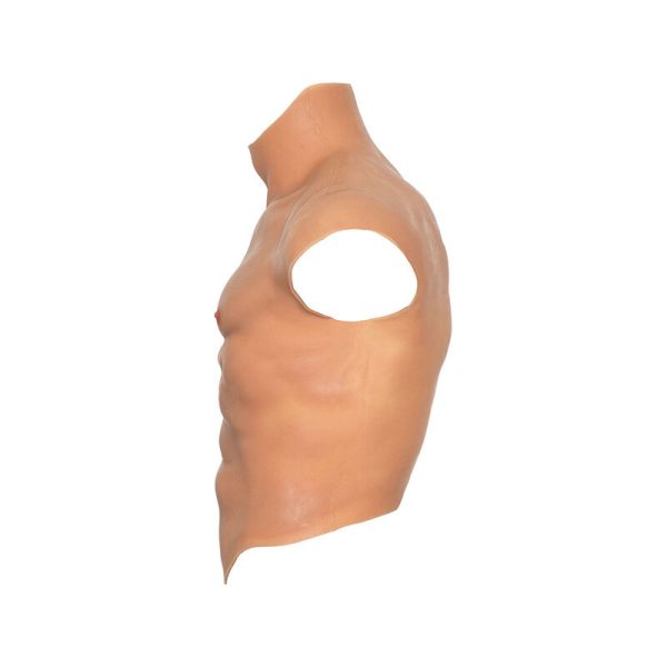 T-SHIRT DE SILICONE DE TORSO MASCULINO COM ABODMINAIS