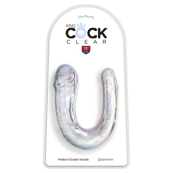 DILDO DUPLO DOUBLE TROUBLE (TRANSPARENTE) | 33 CM