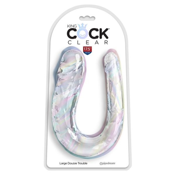 DILDO DUPLO DOUBLE TROUBLE (TRANSPARENTE) | 44 CM 1 DILDO DUPLO DOUBLE TROUBLE (TRANSPARENTE) | 44 CM