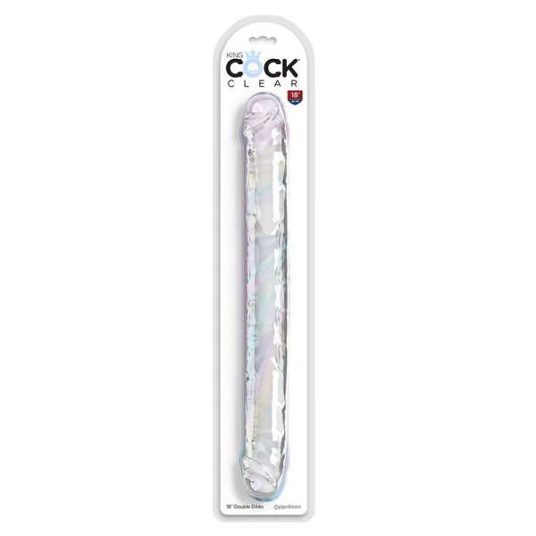 DILDO DUPLO DOUBLE TROUBLE (TRANSPARENTE) | 46 CM