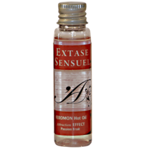 EXTASE SENSUAL - ACEITE MASAJE EFECTO CALOR CON FEROMONAS FRUTA DE LA PASION VIAJE 35 ML - Image 1