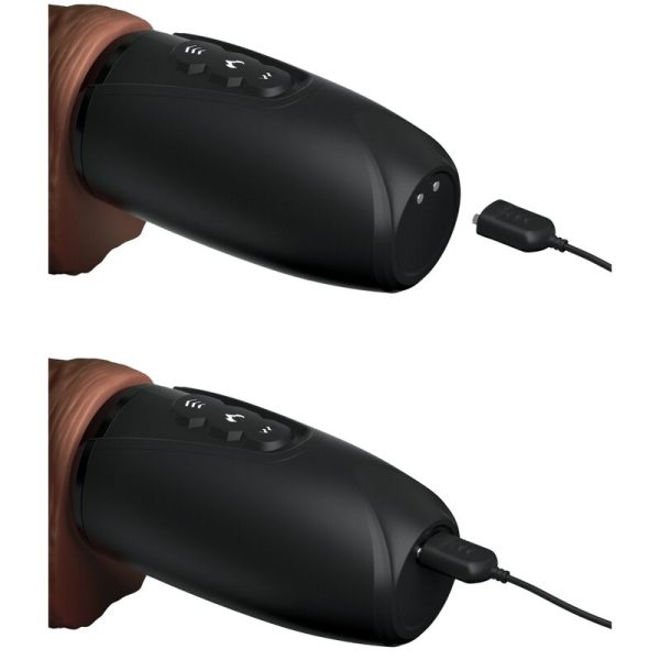 VIBRADOR REALÍSTICO PLUS TRIPLE THREAT (PELE ESCURA)