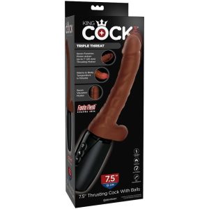 VIBRADOR REALÍSTICO PLUS TRIPLE THREAT (PELE ESCURA) - Image 9