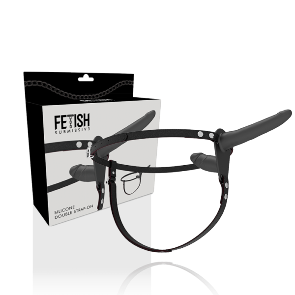 STRAP-ON DUPLA PENETRAÇÃO FETISH (PRETO) | 15 CM 1 STRAP-ON DUPLA PENETRAÇÃO FETISH (PRETO) | 15 CM