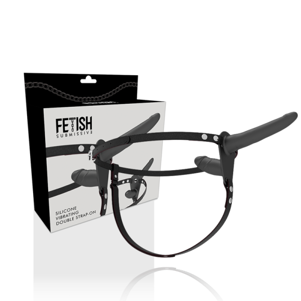 STRAP-ON VIBRATÓRIO DUPLA PENETRAÇÃO (PRETO) | 15 CM
