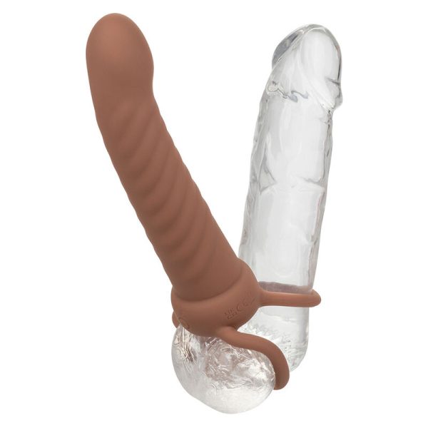 VIBRADOR PARA PENETRAÇÃO DUPLA MAXX TEXTURIZADO (PELE ESCURA)