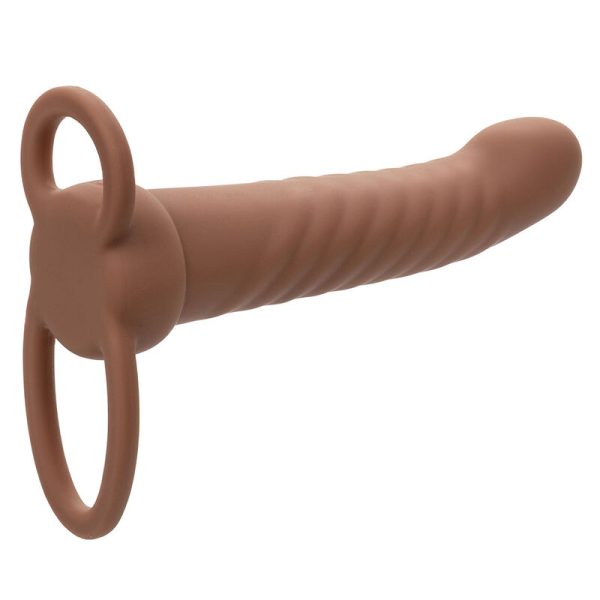 VIBRADOR PARA PENETRAÇÃO DUPLA MAXX TEXTURIZADO (PELE ESCURA)