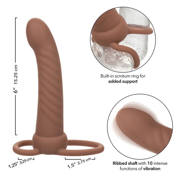 VIBRADOR PARA PENETRAÇÃO DUPLA MAXX TEXTURIZADO (PELE ESCURA)
