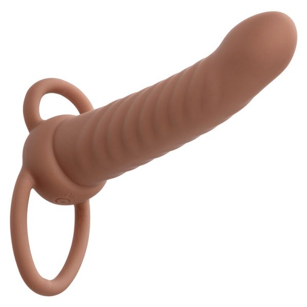 VIBRADOR PARA PENETRAÇÃO DUPLA MAXX TEXTURIZADO (PELE ESCURA)