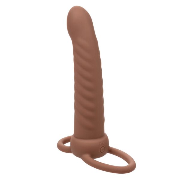 VIBRADOR PARA PENETRAÇÃO DUPLA MAXX TEXTURIZADO (PELE ESCURA)