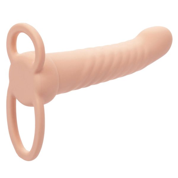 VIBRADOR PARA PENETRAÇÃO DUPLA MAXX TEXTURIZADO (PELE CLARA)