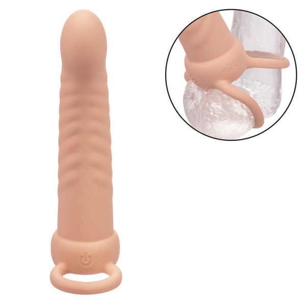 VIBRADOR PARA PENETRAÇÃO DUPLA MAXX TEXTURIZADO (PELE CLARA)
