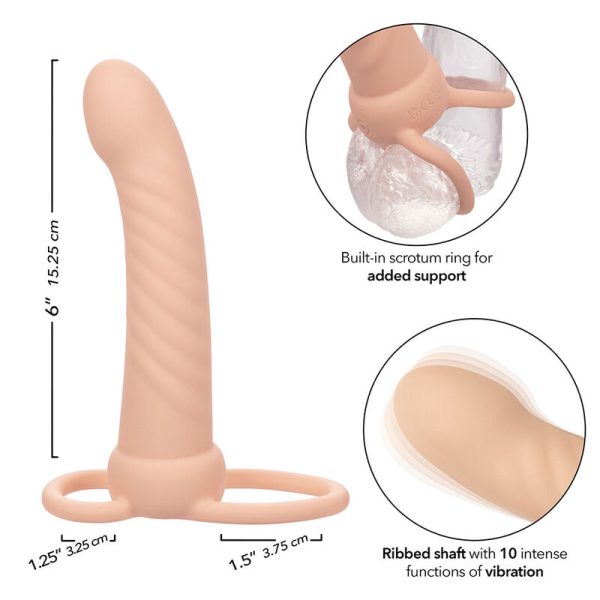 VIBRADOR PARA PENETRAÇÃO DUPLA MAXX TEXTURIZADO (PELE CLARA)