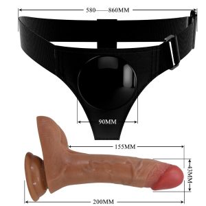 STRAP-ON COM ARNÊS UNIVERSAL E DILDO SQUIRTING | 15.5 CM - Image 7