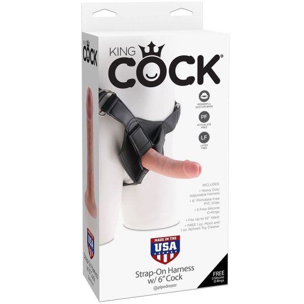 STRAP-ON KING COCK COM DILDO DE 15.2 CM