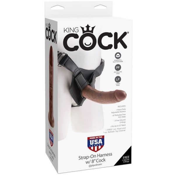 STRAP-ON KING COCK COM DILDO DE 20.3 CM (PELE ESCURA) 2 STRAP-ON KING COCK COM DILDO DE 20.3 CM (PELE ESCURA)