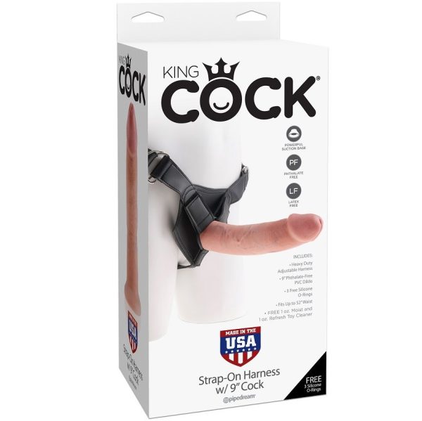STRAP-ON KING COCK COM DILDO DE 22.9 CM