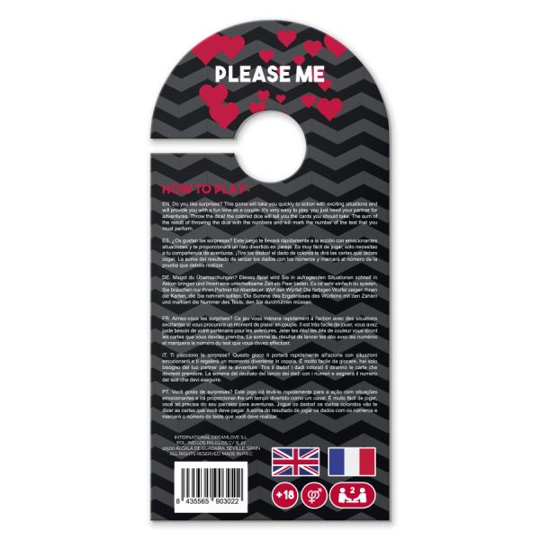 JOGO ERÓTICO PLEASE ME (CARTAS + 3 DADOS) | ING/FR