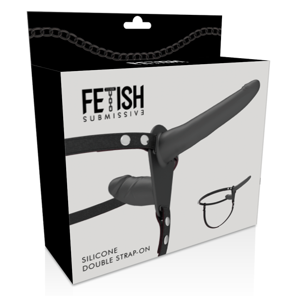 STRAP-ON DUPLA PENETRAÇÃO FETISH (PRETO) | 15 CM 4 STRAP-ON DUPLA PENETRAÇÃO FETISH (PRETO) | 15 CM