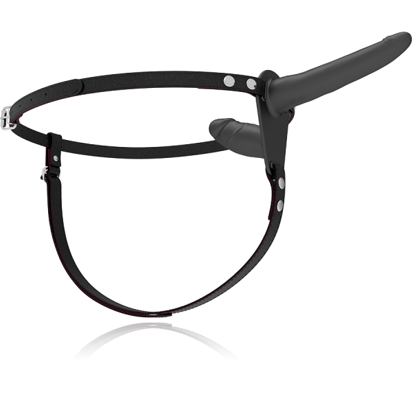 STRAP-ON VIBRATÓRIO DUPLA PENETRAÇÃO (PRETO) | 15 CM