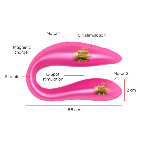 VIBRADOR PARA CASAL DOUBLE PLEASURE (ROSA)