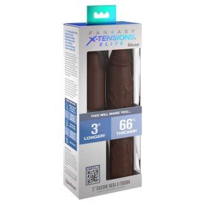 MANGA EXTENSORA PARA O PÉNIS ELITE (PELE ESCURA) | 22.86 CM - Image 3