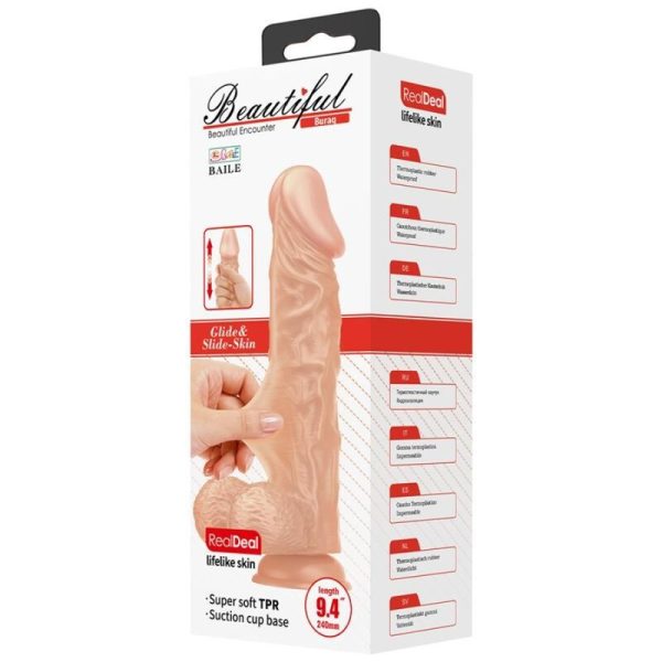 DILDO REALÍSTICO BURAQ (FLEXÍVEL) | 24 CM