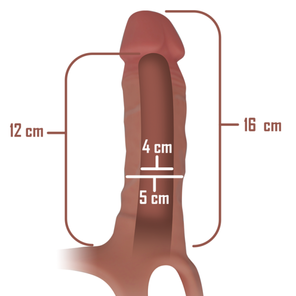 ARNÊS COM DILDO OCO INTENSE | 16 X 3,5 CM