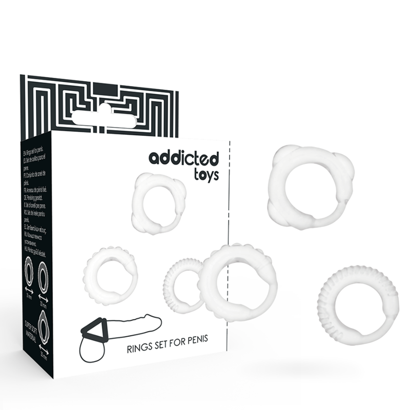SET DE 3 ANÉIS PARA O PÉNIS E TESTÍCULOS #2 (TRANSPARENTE)
