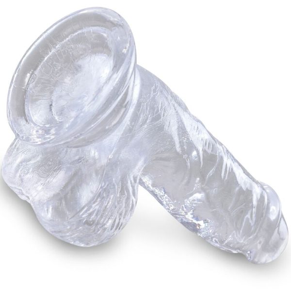 DILDO REALÍSTICO CLEAR COM TESTÍCULOS (TRANSPARENTE) | 10.1 CM