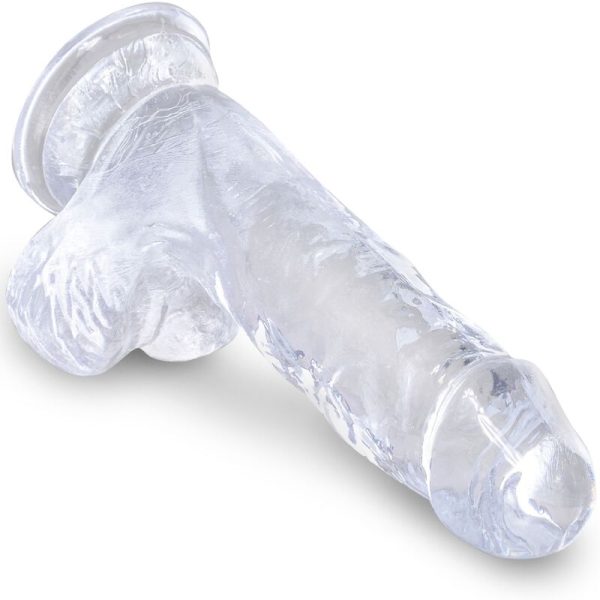 DILDO REALÍSTICO CLEAR COM TESTÍCULOS (TRANSPARENTE) | 10.1 CM