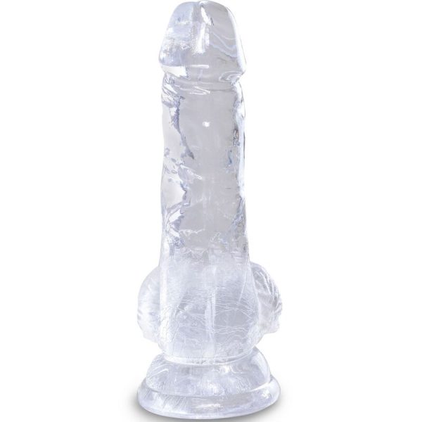 DILDO REALÍSTICO CLEAR COM TESTÍCULOS (TRANSPARENTE) | 10.1 CM