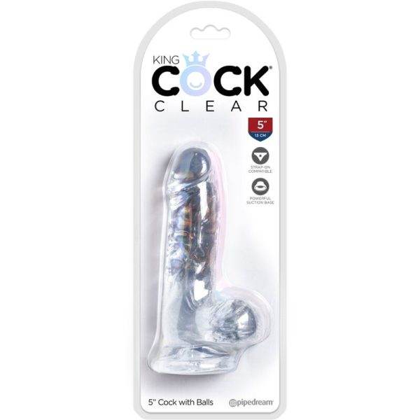 DILDO REALÍSTICO CLEAR COM TESTÍCULOS (TRANSPARENTE) | 10.1 CM
