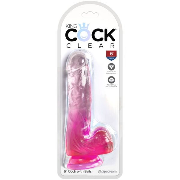 DILDO REALÍSTICO CLEAR COM TESTÍCULOS (ROSA) | 13.5 CM 1 DILDO REALÍSTICO CLEAR COM TESTÍCULOS (ROSA) | 13.5 CM