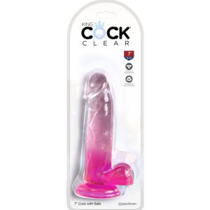 DILDO REALÍSTICO CLEAR COM TESTÍCULOS (ROSA) | 15.2 CM - Image 2