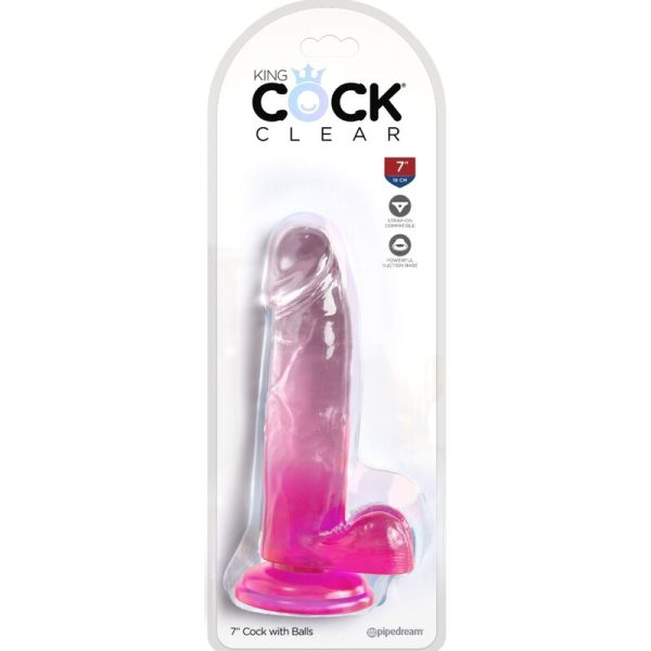 DILDO REALÍSTICO CLEAR COM TESTÍCULOS (ROSA) | 15.2 CM