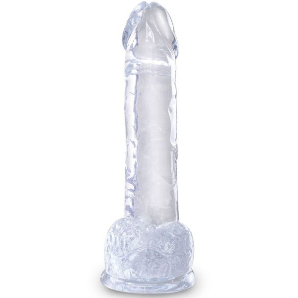 DILDO REALÍSTICO CLEAR COM TESTÍCULOS (TRANSPARENTE) | 15.2 CM