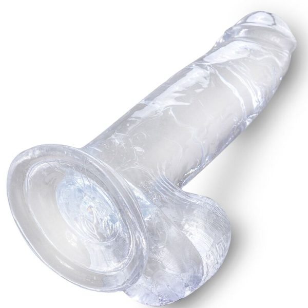 DILDO REALÍSTICO CLEAR COM TESTÍCULOS (TRANSPARENTE) | 15.2 CM