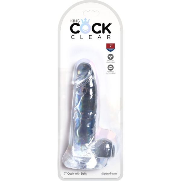 DILDO REALÍSTICO CLEAR COM TESTÍCULOS (TRANSPARENTE) | 15.2 CM